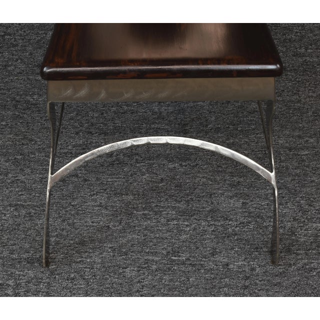 Fanciful Bohemian Style Accent Chrome and Oak Chairs - a Pair For Sale - Image 9 of 12