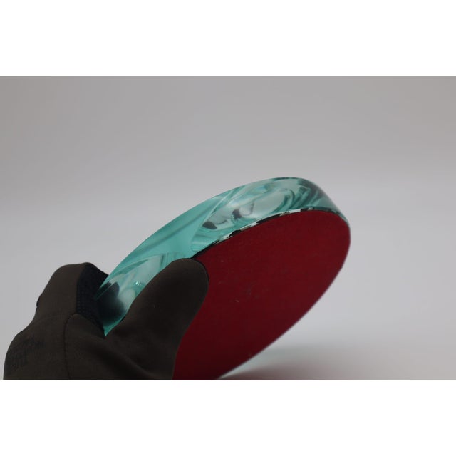 Fontana Arte Green Glass Ashtray attributed to Fontana Arte, Italy, 1960s For Sale - Image 4 of 5