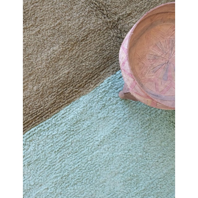 Turquoise Monochrome Moroccan Modern Rug - 8.7 X 7.3 Ft For Sale - Image 8 of 8