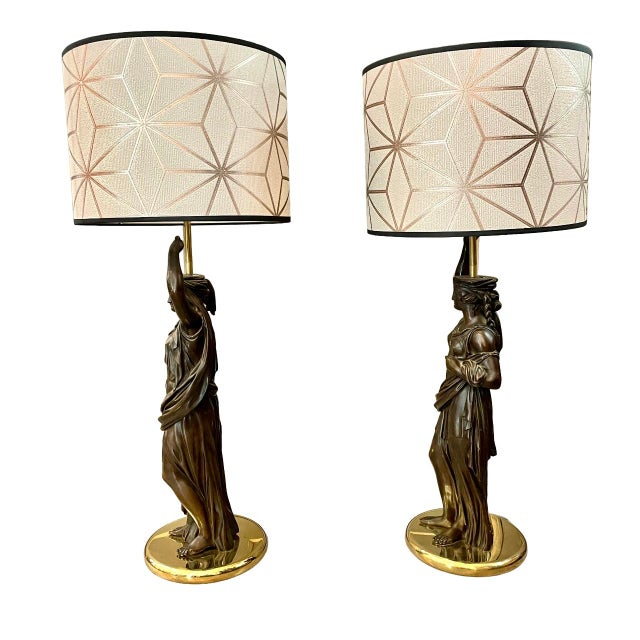 19th Century Caryatid Lamps, Set of 2 For Sale - Image 3 of 8