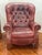 Burgundy Vintage Pair of Oxblood Tufted Leather Writers Recliner Armchairs For Sale - Image 8 of 10
