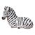 Mid 20th Century Italian Painted Terracotta Statue of a Brown Eyed Zebra Resting on the Ground For Sale