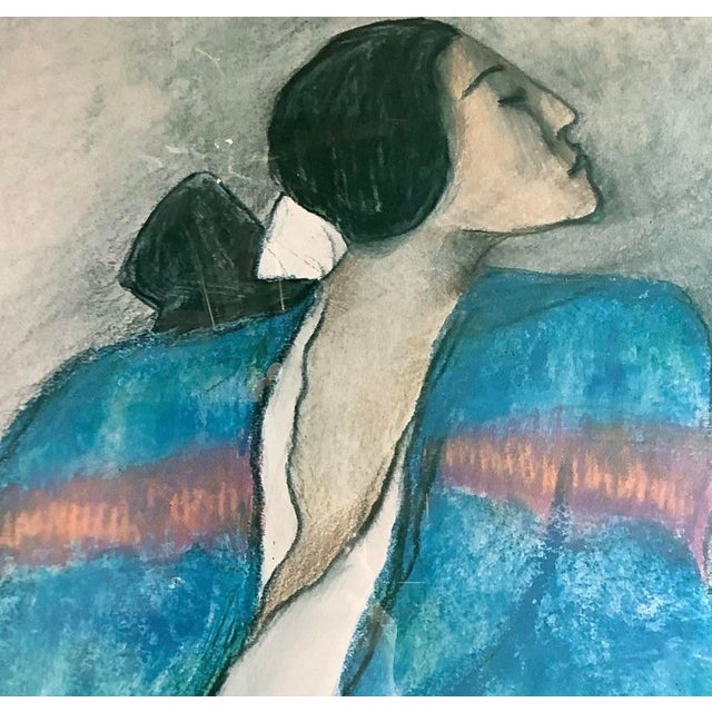 Rc Gorman Woman in Blue Blanket 1977 Framed Signed Lithograph For Sale In West Palm - Image 6 of 10