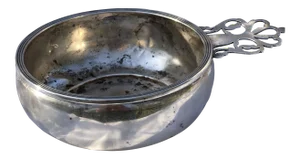 1950s Sterling Silver Porriger With Pierced Handle