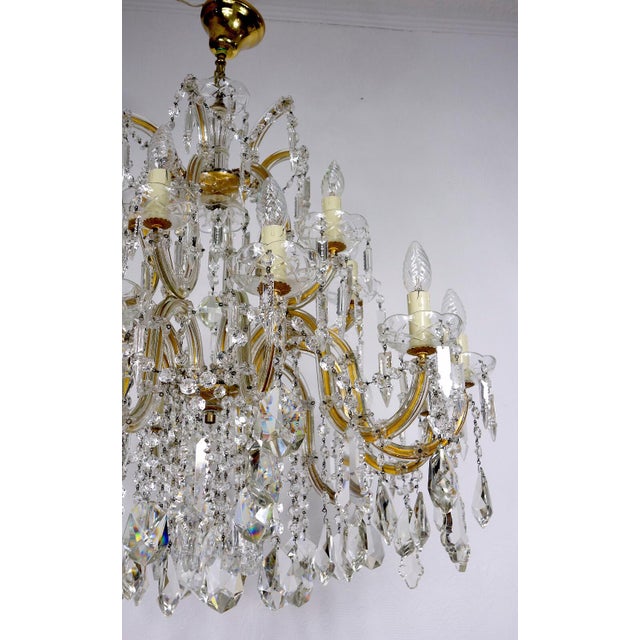 Crystal 18-Light Chandelier, 1990s For Sale - Image 6 of 17