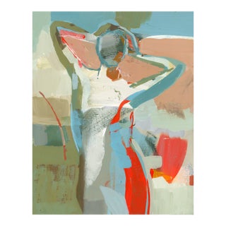 "Radiance Restrained" Original Abstract Figure Acrylic Painting by Donna Weathers on Cradled Wooden Panel - 8" X 10" For Sale