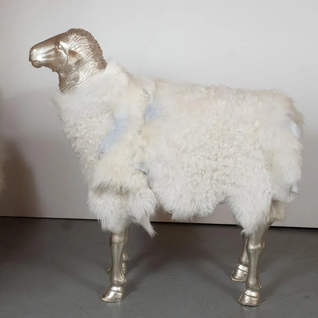 Giltwood Sheep Sculpture by Carlos Villegas For Sale - Image 4 of 8