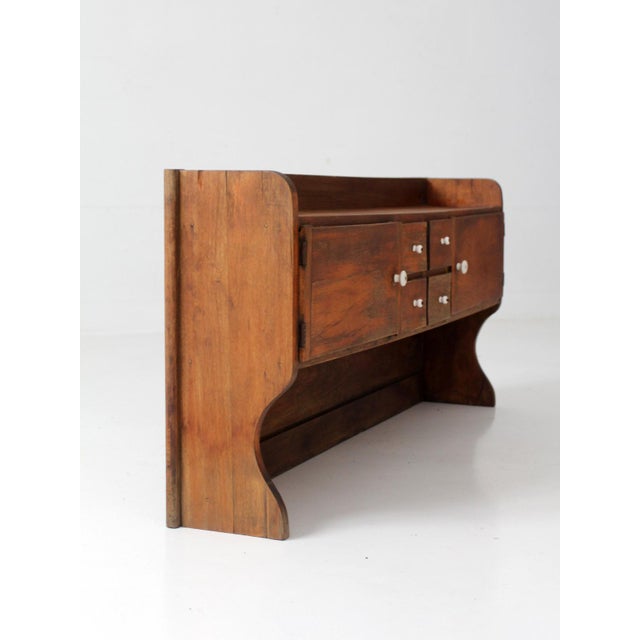 Brown Antique Primitive Tabletop Cabinet With Drawers and Cupboards For Sale - Image 8 of 17