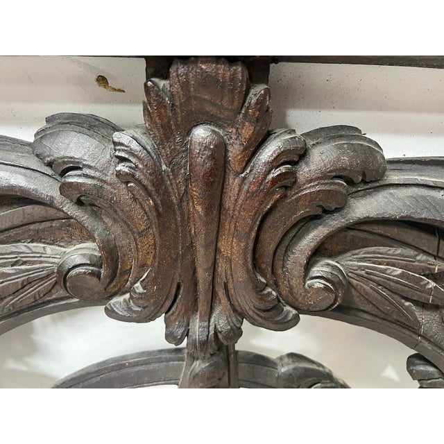 Monogrammed Carved Oak Architectural Element, 18th Century For Sale - Image 10 of 12