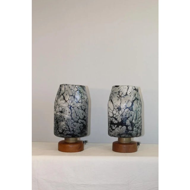 Mid 20th Century Loetz Witwe Influence Table Lamps - A Pair For Sale - Image 5 of 11
