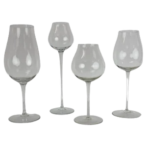 Large Glass Goblets, Czechoslovakia, 1960s, Set of 4