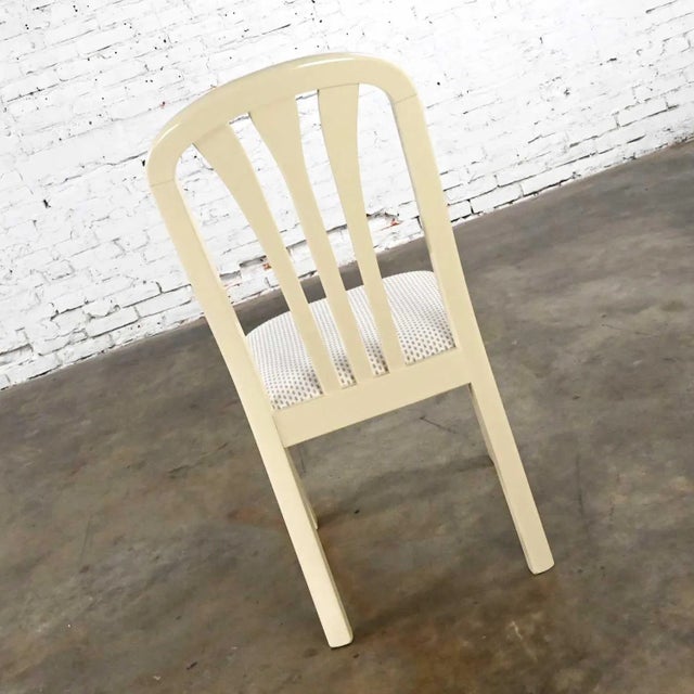 Vintage Modern to Post Modern White Lacquered Side Chair With Arched Top For Sale - Image 4 of 13
