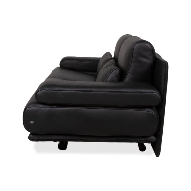 Two-Seater Leather 6500 Sofa in Black with Manual Function from Rolf Benz For Sale - Image 15 of 16