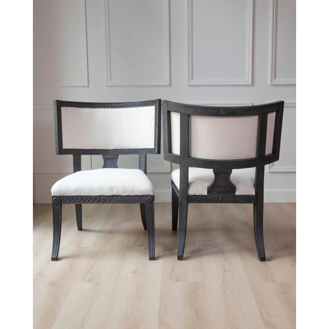White Pair of Swedish Empire Chairs, Early 19th Century For Sale - Image 8 of 9
