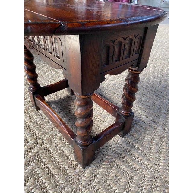 English Style Oak Drop Leaf Side Table For Sale - Image 11 of 13