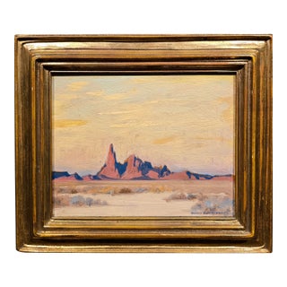 Alfred Richard Mitchell-Desert Landscape With Mountains -1930s Oil Painting For Sale