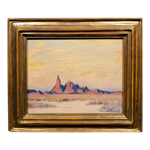 Alfred Richard Mitchell-Desert Landscape With Mountains -1930s Oil Painting