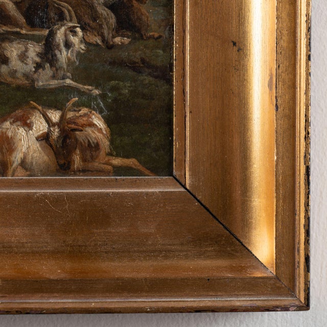 Original Danish 19th Century Small Oil on Canvas Painting of Goats on a Mountainside, Signed i.p Møller For Sale - Image 10 of 12