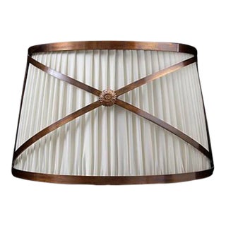 Drum Mezzo Sconce in Patinated Finish with Pleated Shade For Sale