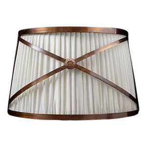 Drum Mezzo Sconce in Patinated Finish with Pleated Shade