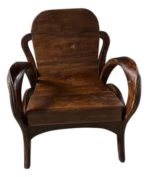 1950s Sculptural Teak Wood Arm Chair