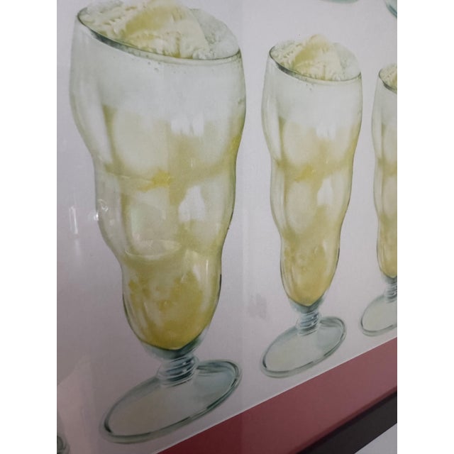 Two (2) vintage 1950s lithographs produced as advertising materials for diners and soda fountains: malted milkshakes and...