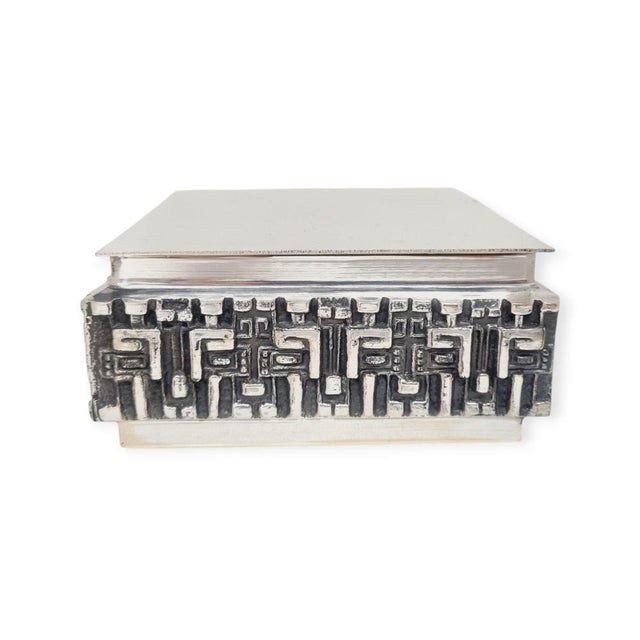 Mid-Century Brutalist Metal Decorative Box, 1960s For Sale - Image 14 of 14