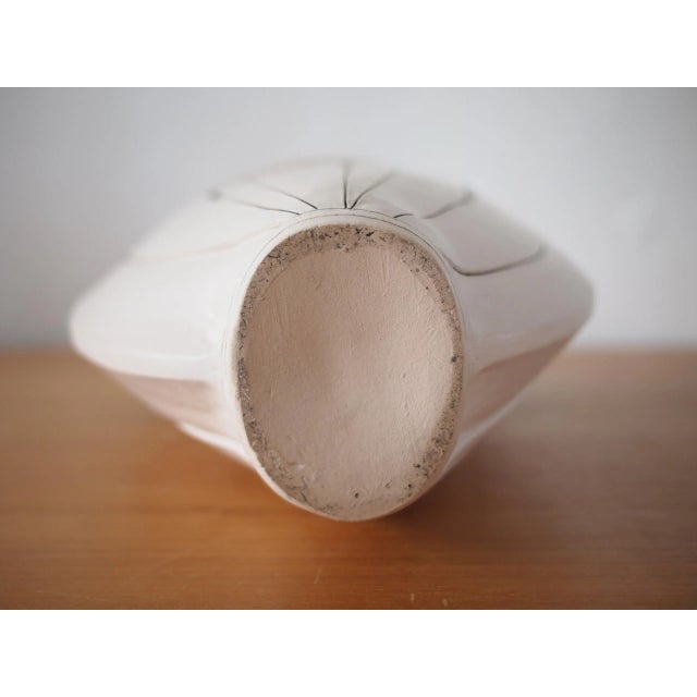 White Vintage Abstract Postmodern Ceramic Vase by Nancy April For Sale - Image 8 of 9