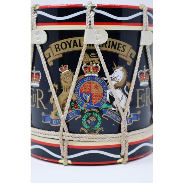 Vintage English Royal Marines Eiir Regimental Drum Ice Bucket For Sale - Image 11 of 18