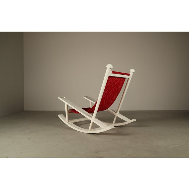 Wood Deauville Rocking Chair by Gilles Sermadiras for Maison Et Jardin, France, 1950 For Sale - Image 7 of 16