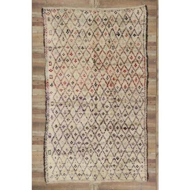 Beige Vintage Moroccan Beni Ourain Rug - 06'06 X 10'11 For Sale - Image 8 of 9