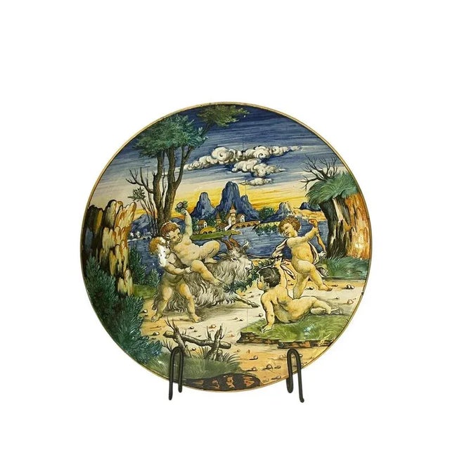 Triptych of Decorative Amphorae and Plate, 1800s, Set of 3 For Sale - Image 3 of 9