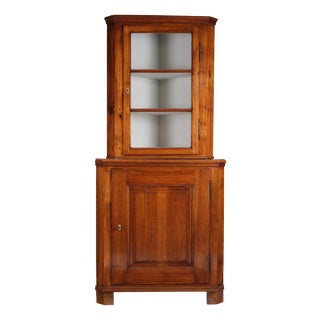 Biedermeier Corner Cabinet in Walnut, Germany, 1830s For Sale