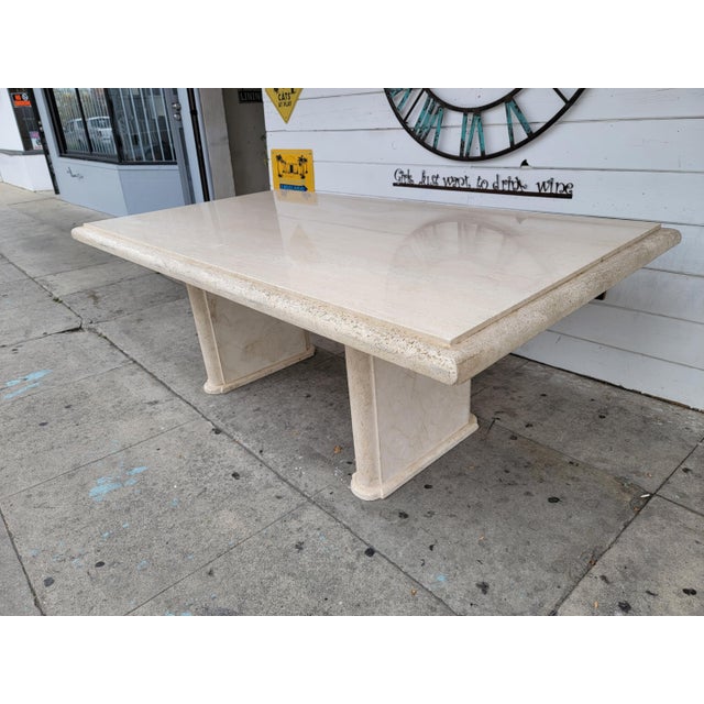 1970s Vintage Italian Travertine Dining Table For Sale - Image 11 of 18