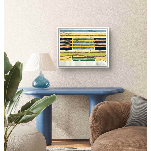 Mid-Century Modern Barbara Beck 1993 Abstract Painting on Paper - Signed/Dated/Unframed For Sale - Image 3 of 7