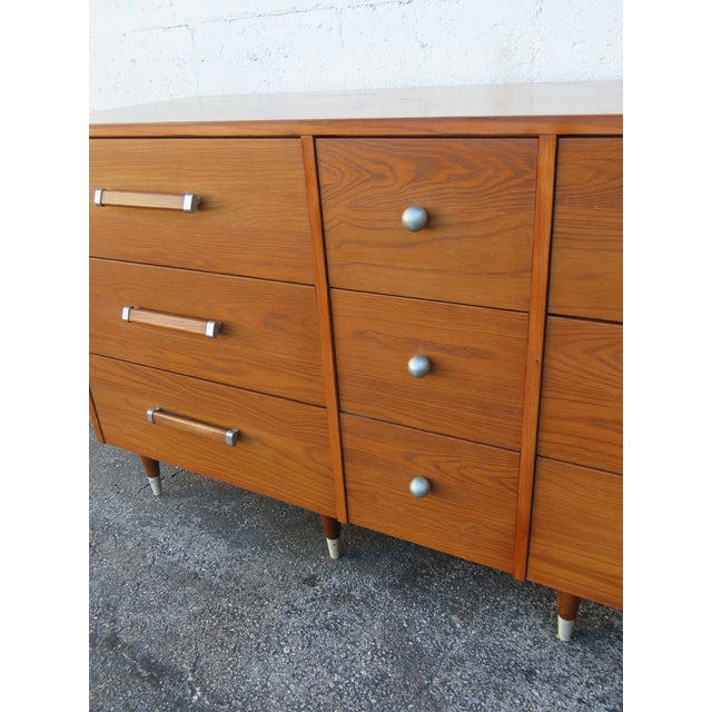 Mid Century Modern Royal Palm Solid Oak Long Low Dresser 5882 For Sale - Image 15 of 18