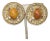 Vintage 1980s Signed Les Bernard Round Goldtone Cabochon Faux-Agate Clip Earrings-2 Pieces For Sale