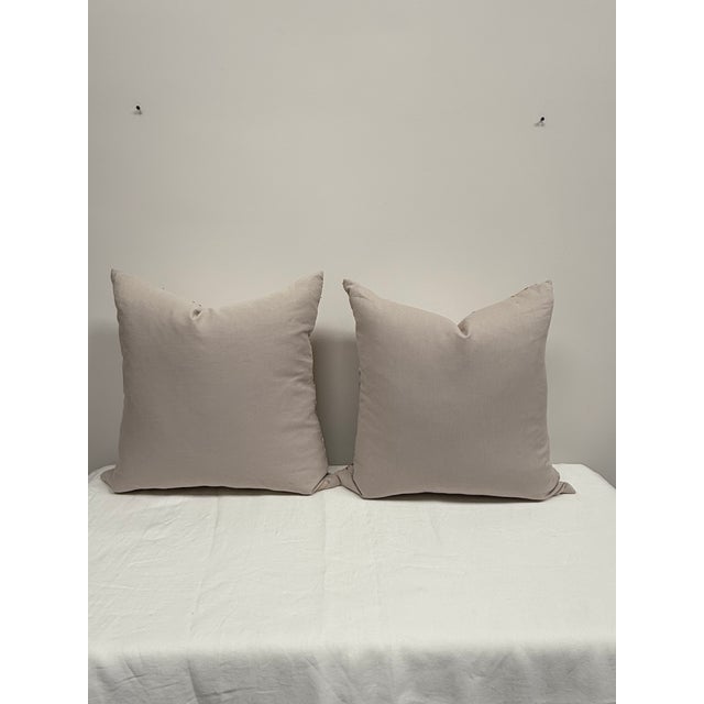 Early 21st Century Pair of Decorative Pillows With Button and Cord Detail For Sale - Image 5 of 14