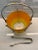 Fabulous orange to yellow Mid Century Blendo Ice Bucket, Tongs and Metal Tote. Rare to find in good condition for age and...