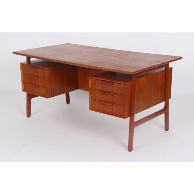 Danish Teak Model 75 Desk by Gunni Omann for Omann Jun, 1960s For Sale - Image 10 of 17