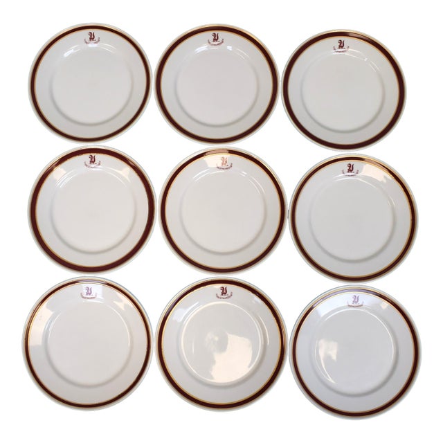 Set X 9 the Everglades Club Palm Beach Salad Plates For Sale