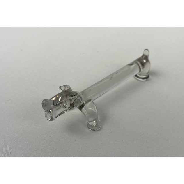 Set of 10 Molded Glass Knife Rests French Basset Hound Shape For Sale - Image 4 of 5