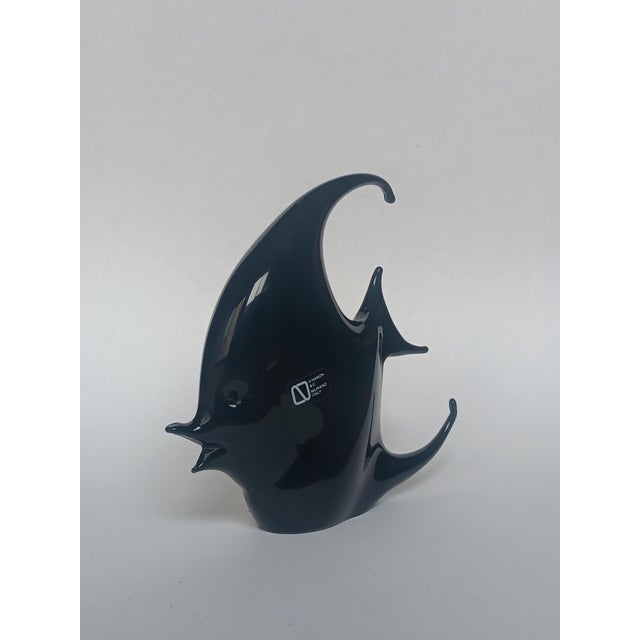 Black Black Murano Glass Fish Figure by Vincenzo Nason, 1970s For Sale - Image 8 of 9