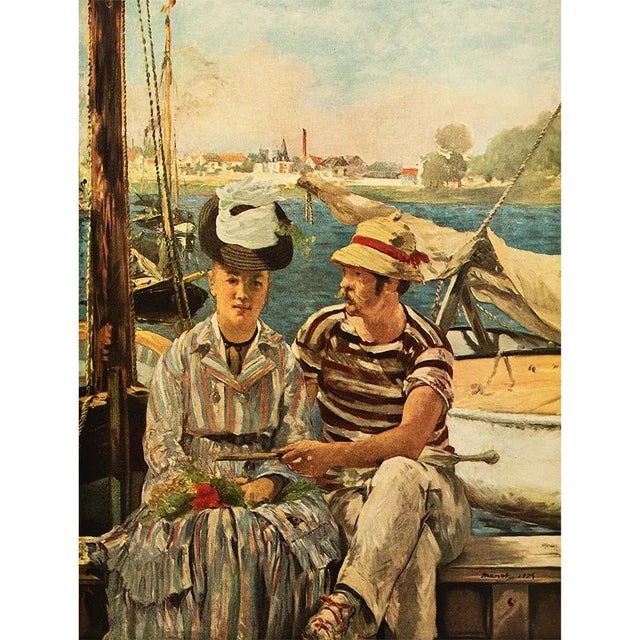Cerulean 1953 After Edouard Manet "Boating at Argenteuil" First Edition Full-Color Print For Sale - Image 8 of 8