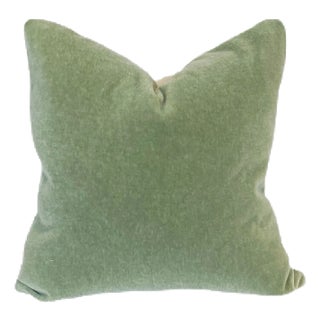 Plush Celadon Mohair Pillow For Sale