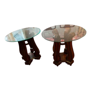 1980s Contemporary Glass Cocktail Tables - a Pair