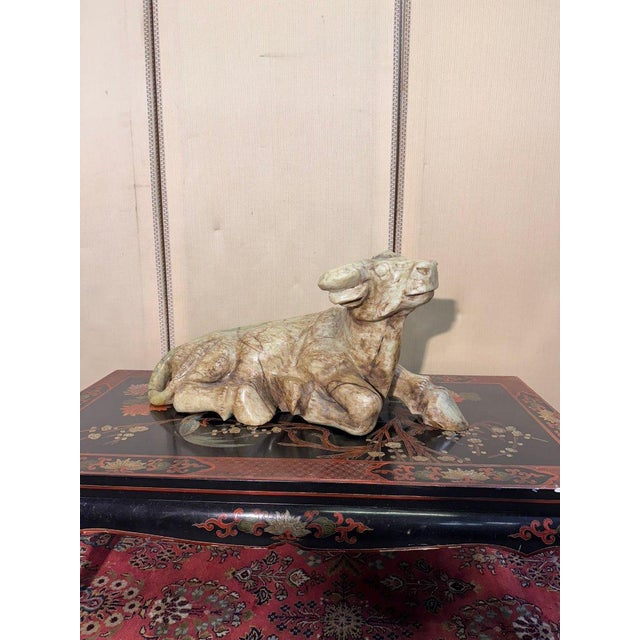 Stone Asian Artist, Sacred Cow Carved from Hard Stone, 1890s, Stone For Sale - Image 7 of 9
