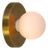 Globe Sconce Brushed Brass, 3 Inch Glass Globe, by Research.Lighting, Modern, Minimal For Sale