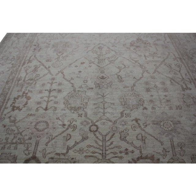 Hand Knotted Fine Oushak Rug - 9′2″ × 12′5″ For Sale - Image 4 of 12