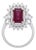 Natural Ruby 1.57cts & Diamond 0.79cts Ring in 18k Gold, Size 3 For Sale